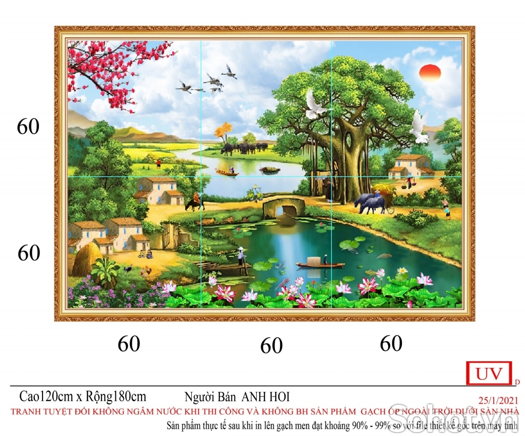 Gạch tranh đồng quê đẹp 3D