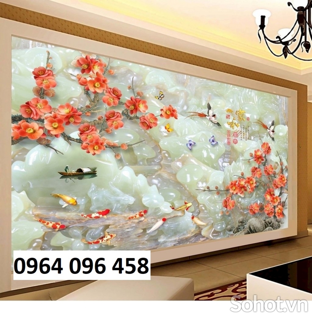 Tranh 3d hoa ngọc - tranh gạch 3d hoa ngọc - GCX22