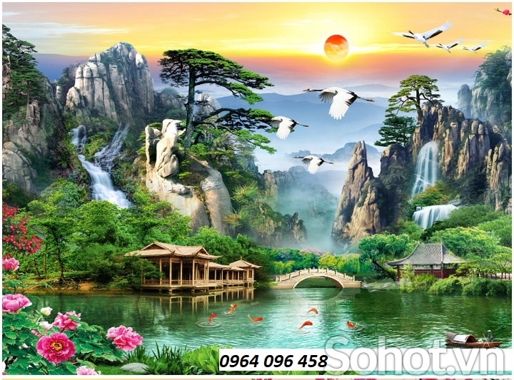 Tranh gạch 3d phong cảnh đồng quê - ZXC432