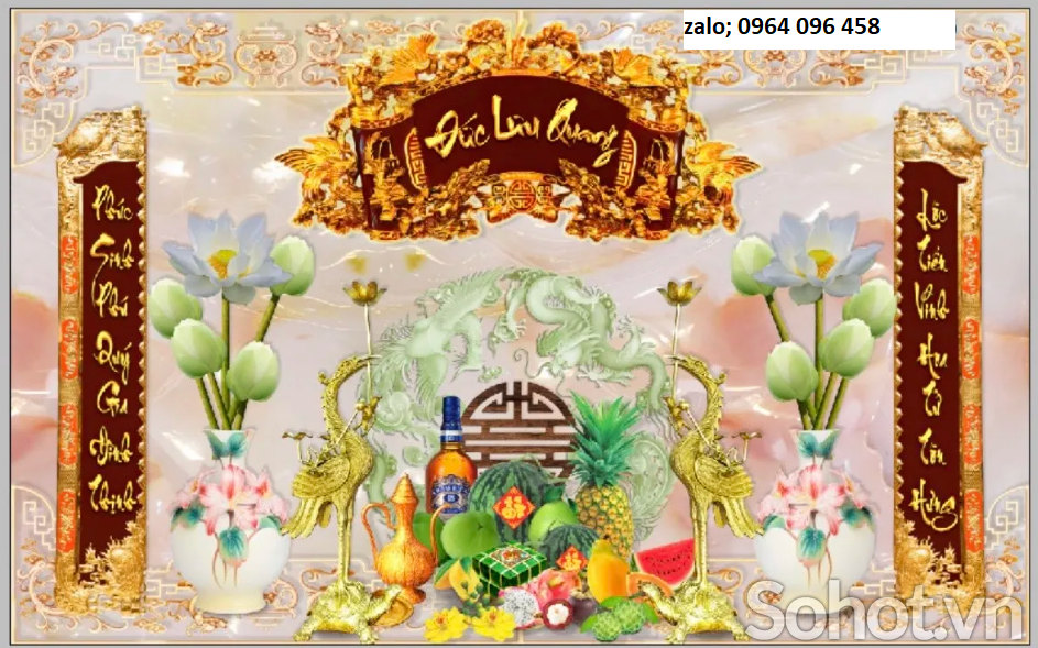 Tranh gạch 3d phòng thờ - KMNN9