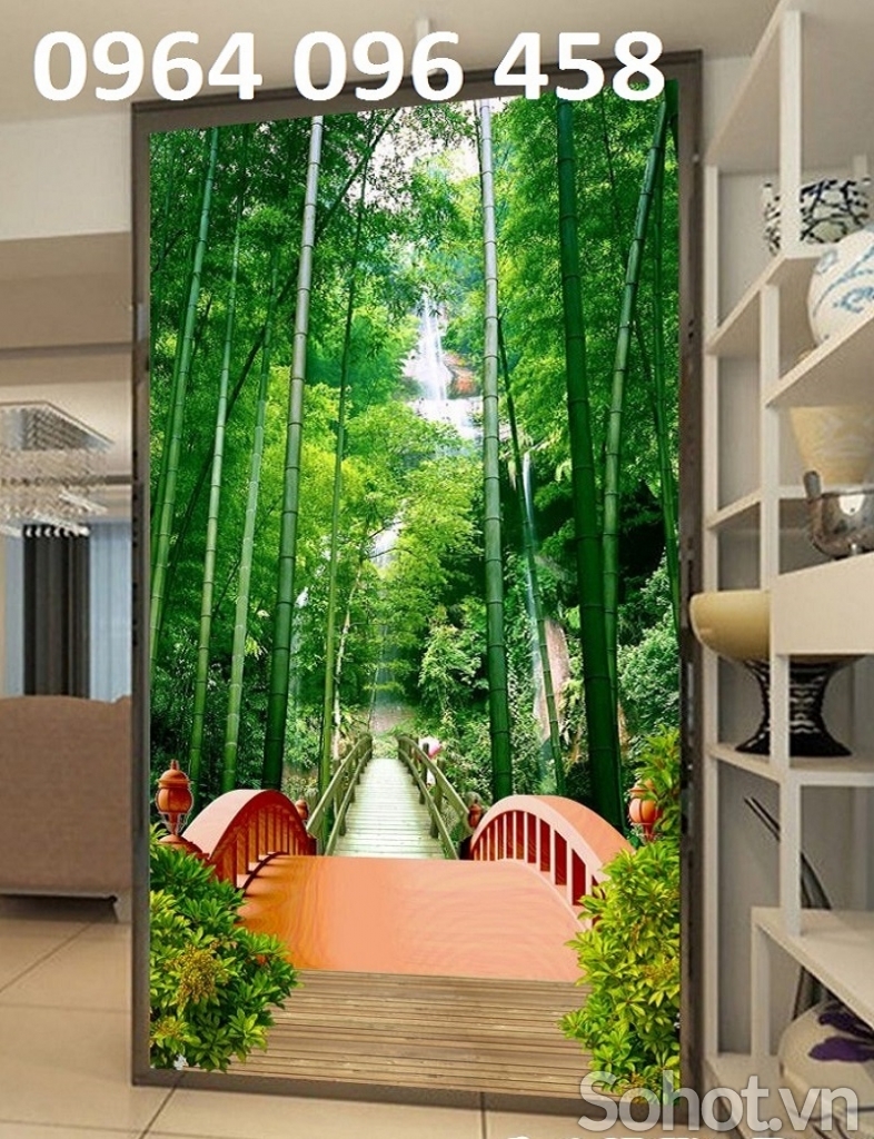 Gạch tranh 3d ốp phong thủy phong khách - 876Q