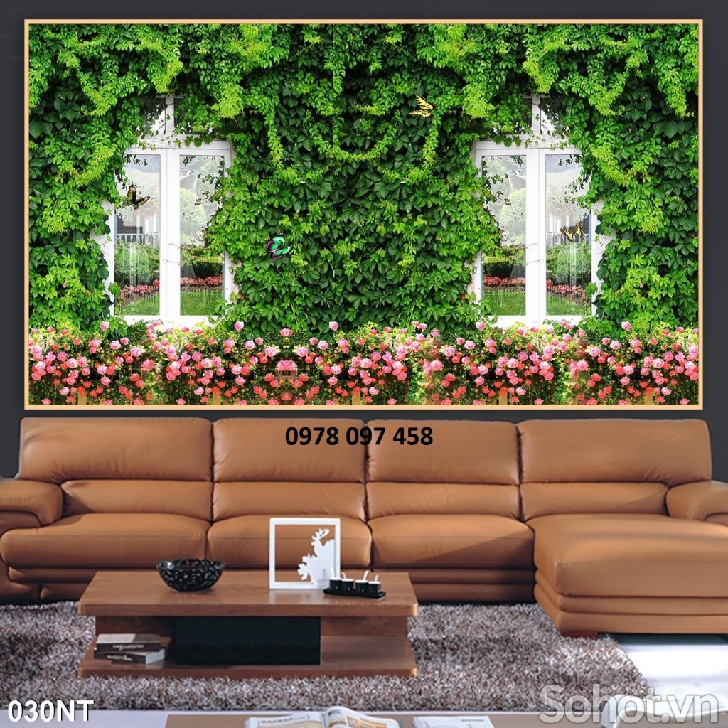 Tranh 3D ốp tường - tranh gạch giả sứ ngọc