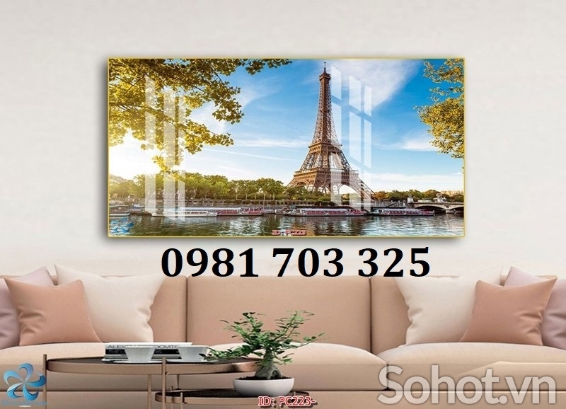Gạch tranh đẹp trang trí phòng khách