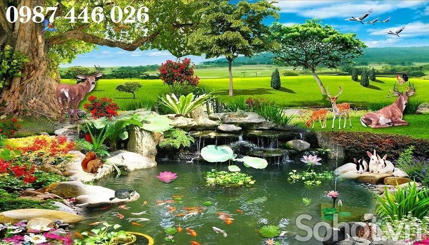 Gạch 3d tranh thiên nhiên