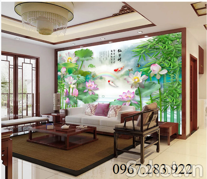 Tranh 3D- Tranh hoa sen