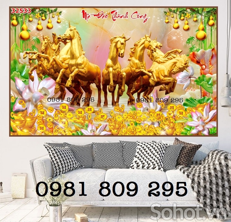 Tranh gạch ngựa ốp tường 3d phong thủy