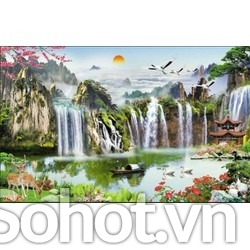 Tranh dán phòng khách - tranh phong cảnh thiên nhiên