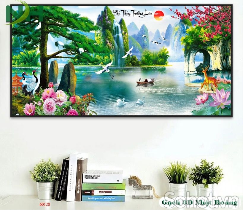 Tranh gạch 3d sơn thủy hữu tình - 666SB