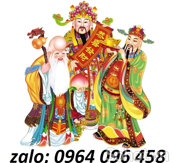 Tranh gạch men 3d phúc lộc thọ - 0765CV
