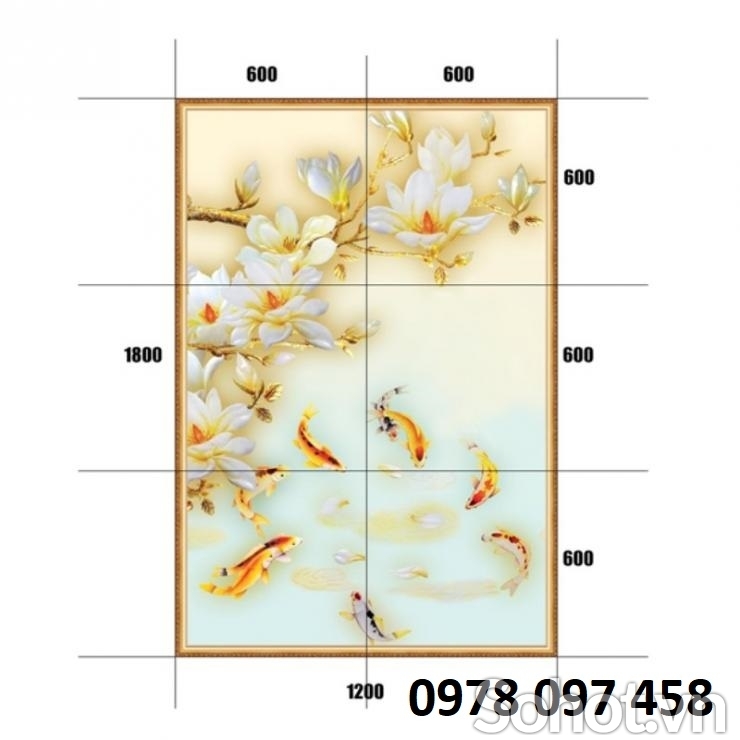 Gạch tranh 3D - tranh cây kim tiền tài lộc