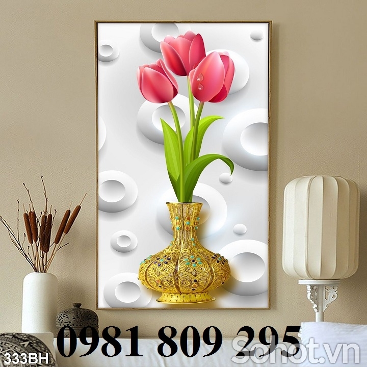 tranh gạch 3d phòng bếp 3 tấm