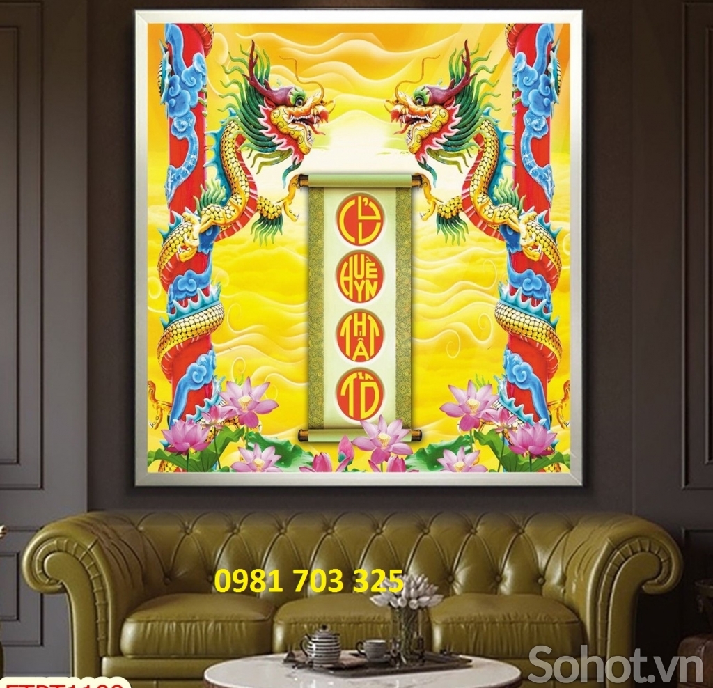 tranh gạch 3D ốp tường, tranh phòng thờ