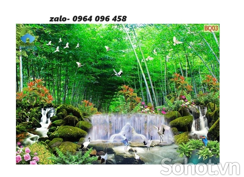 Tranh gạch 3d ốp tường phong cảnh tre trúc - XCX43