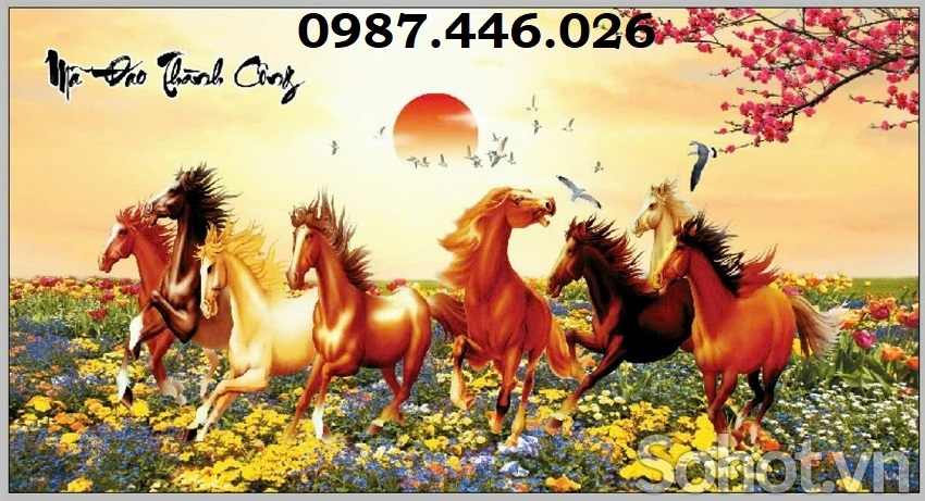 Tranh gạch mã đáo thành công HP723