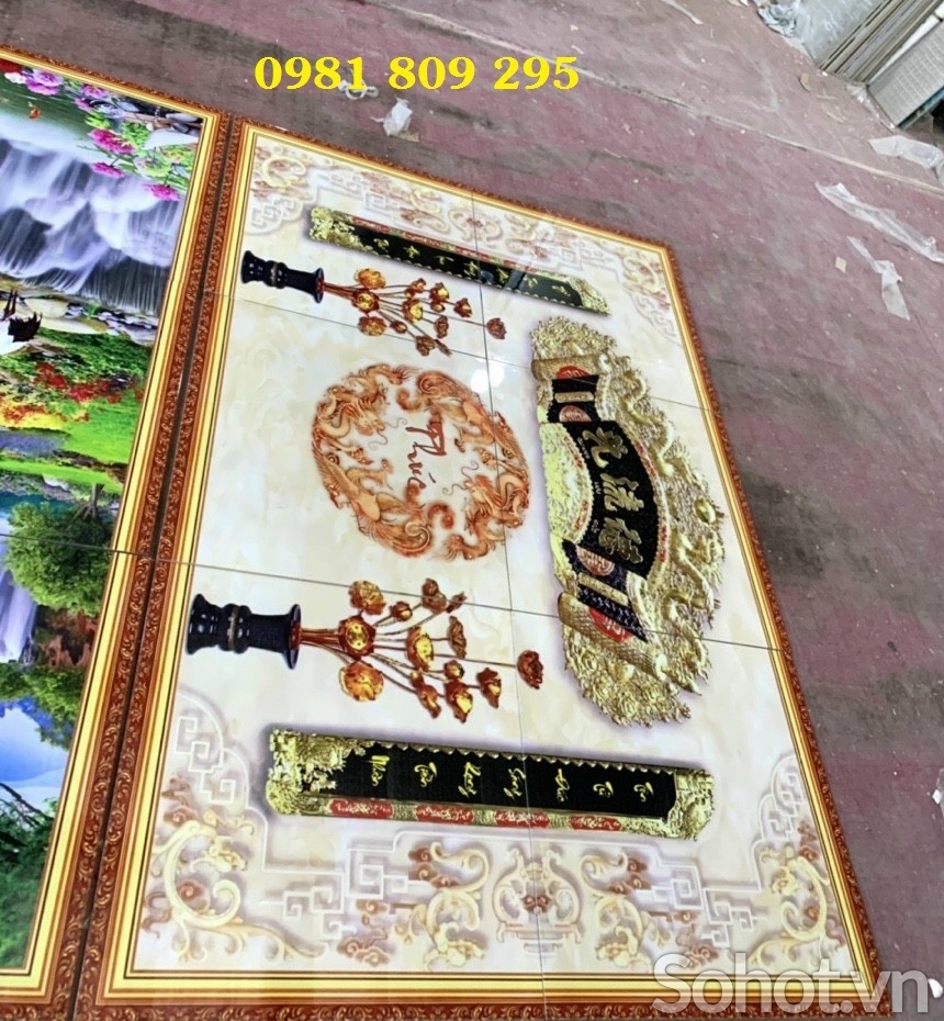 Tranh gạch ốp tường cao cấp phòng thờ