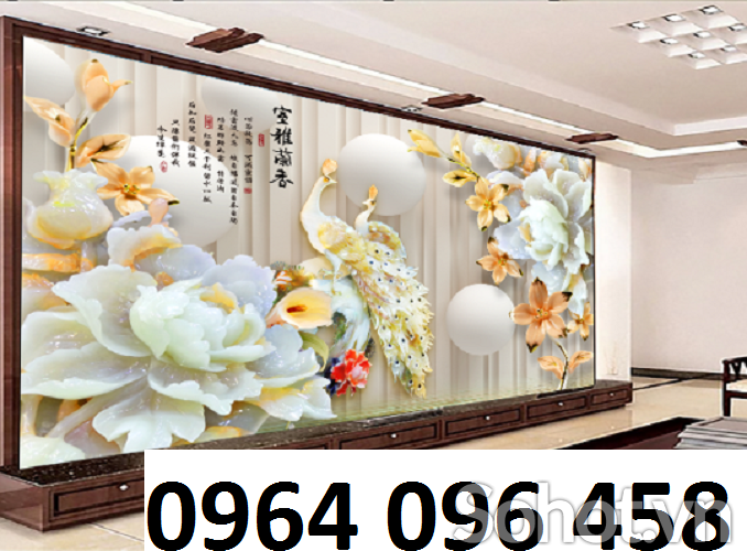 Tranh gạch ốp tường phong thủy phòng khách 3d - MDCX43
