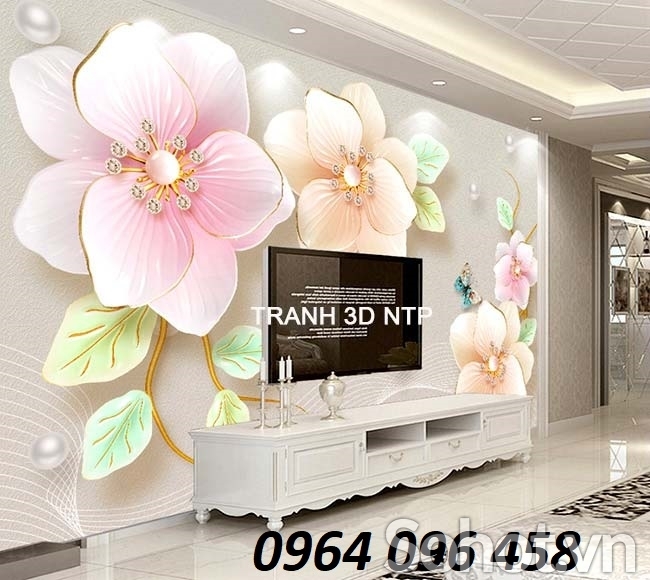 Tranh gạch 3d hoa sứ ngọc - FDNB2
