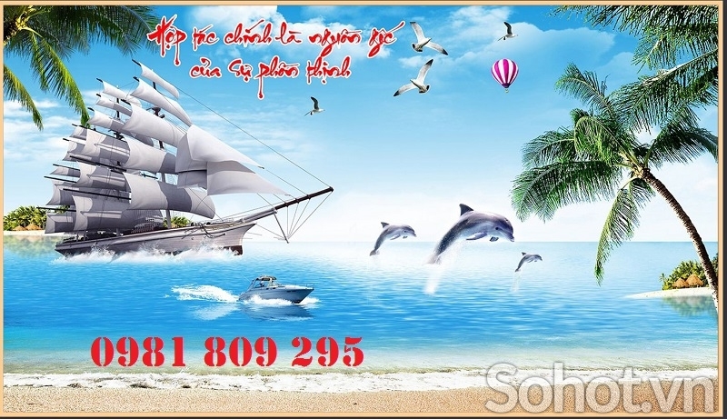 Gạch tranh 3d thuyền - thuận buồm xuôi gió