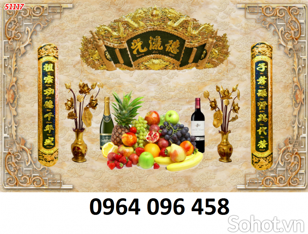 Tranh gạch 3d ốp tường phòng thờ - 0987CVB