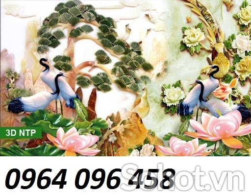 gạch tranh 3d tùng hạc - AN66