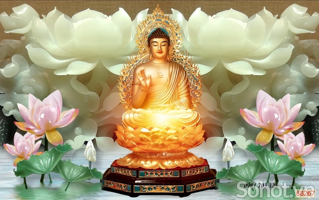 tranh phòng thờ, tranh gạch Phật Giáo ốp tường