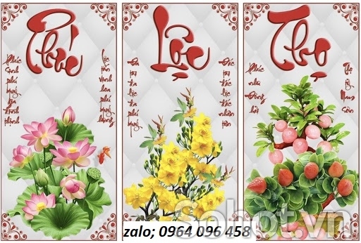 Tranh gạch 3d phúc lộc thọ - XBV64