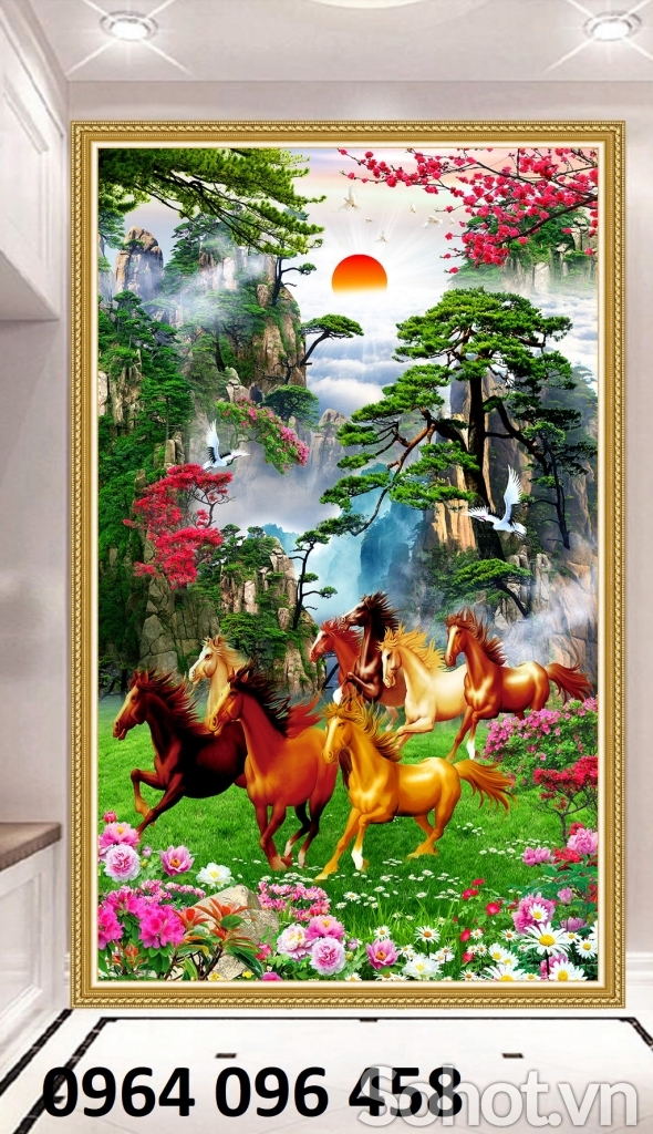 Tranh gạch con ngựa 3d phong thủy - 543CP