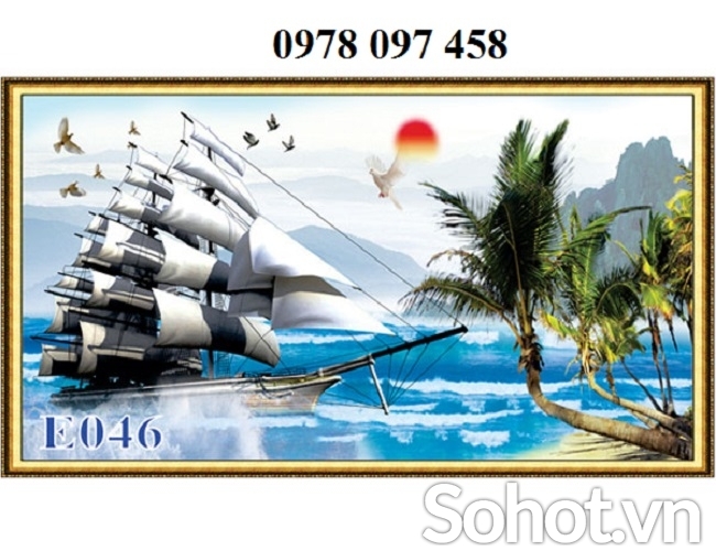 Tranh gạch - tranh thuyền buồm