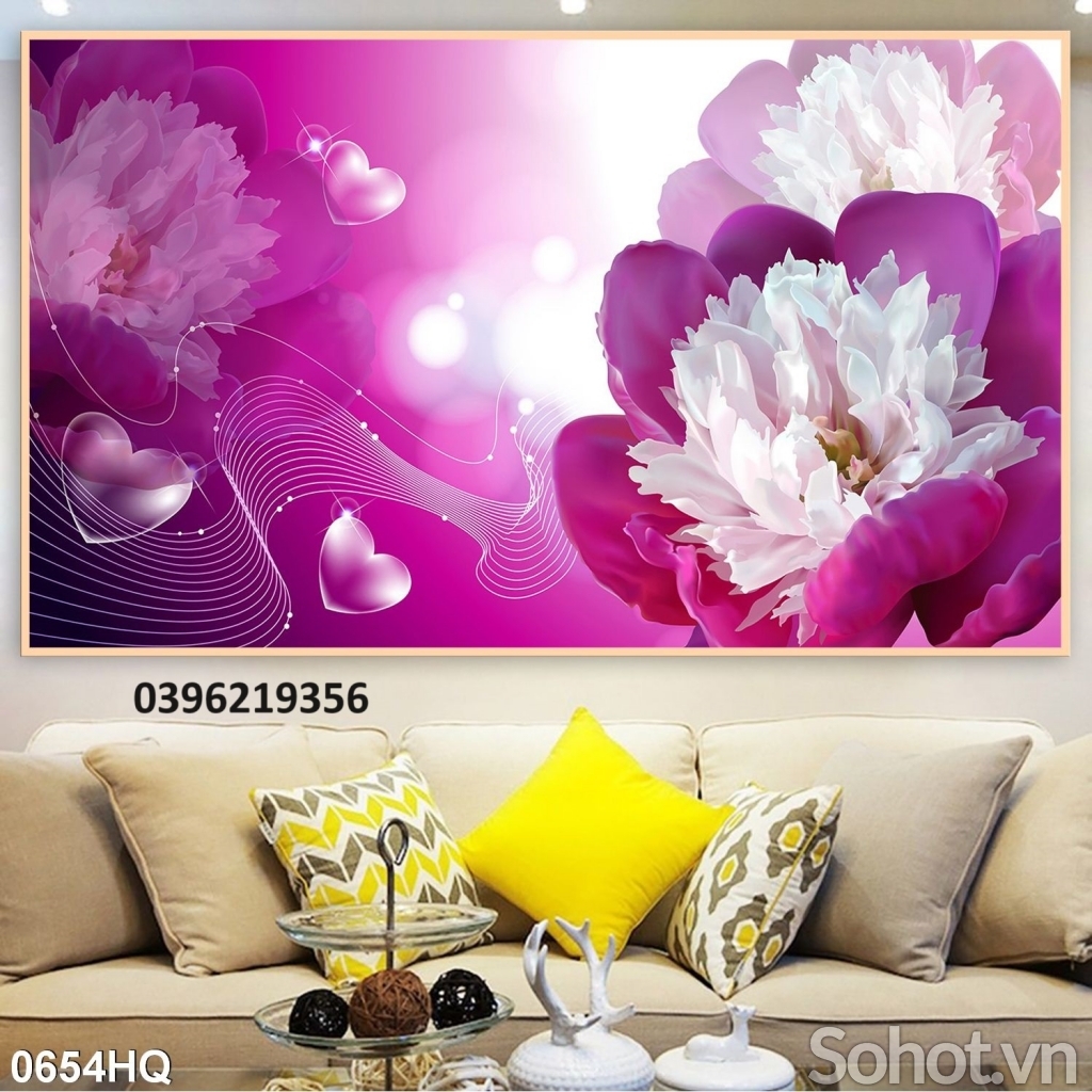 Tranh gạch men đẹp hoa 3D