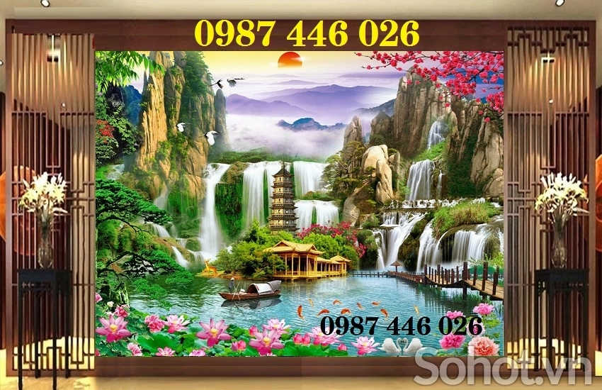 Tranh gạch men thác nước HP0244