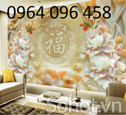 Tranh gạch 3d ốp tường phòng khách - 532DP