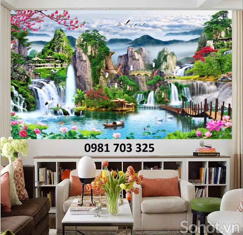 Tranh gạch men phong cảnh thiên nhiên 3D