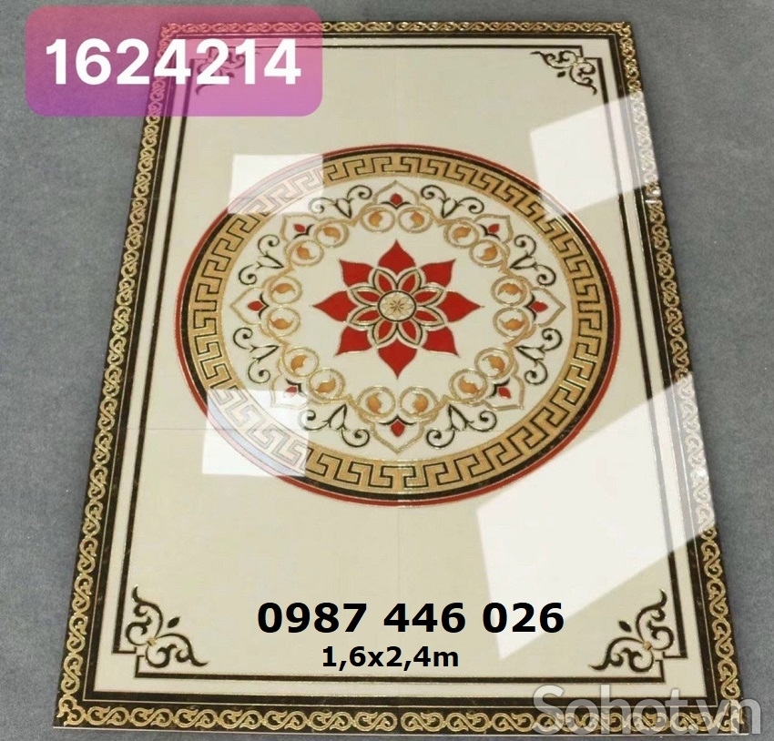 Gạch thảm bông đỏ lát hiên 1600x2400mm