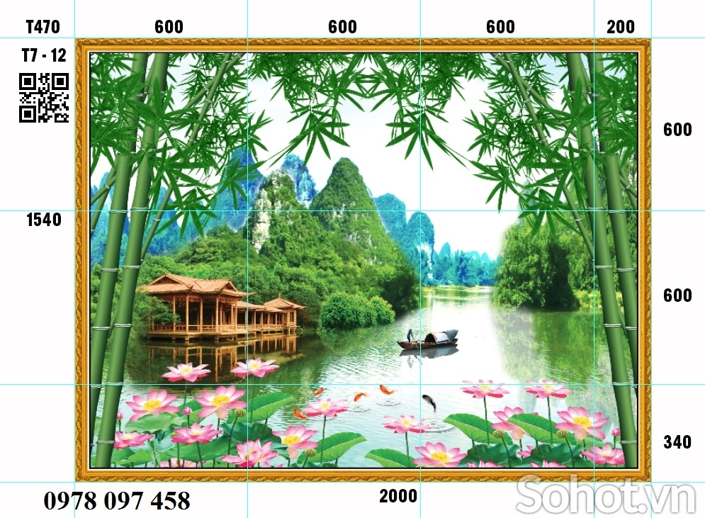 Tranh phòng khách -tranh gạch
