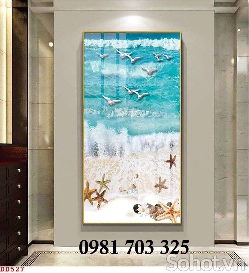 Tranh gạch 3D phong cảnh bãi biển