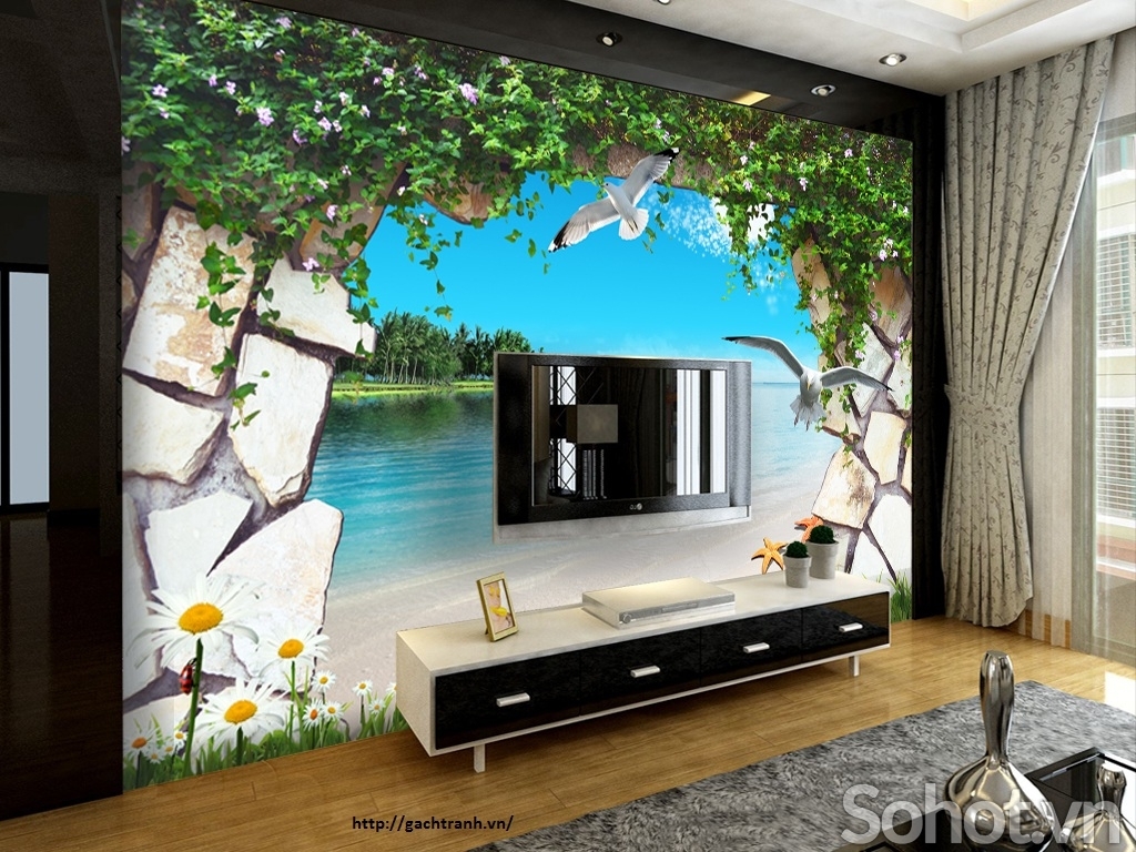 Tranh gạch 3d cửa sổ - SKMN6