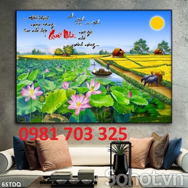 Tranh gạch men phong cảnh- tranh đồng quê