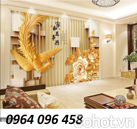 Tranh gạch 3d rồng phượng - NBM8