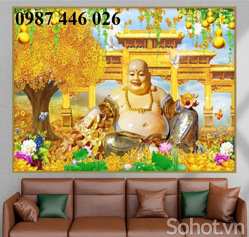 Gạch tranh 3d cây lộc vàng HP284