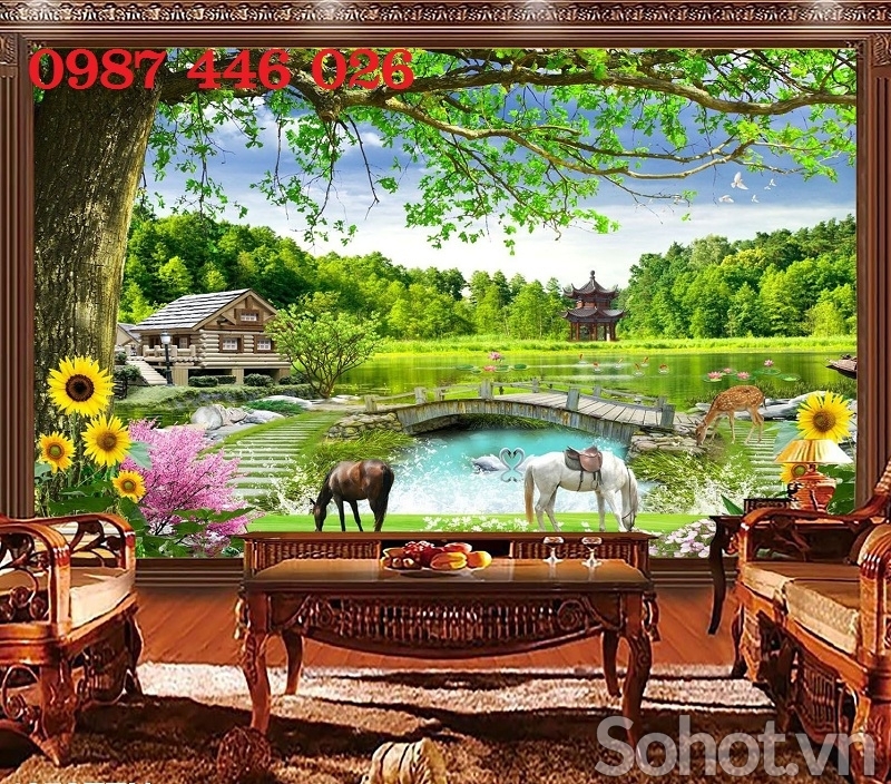 Gạch tranh 3d phong cảnh HP824