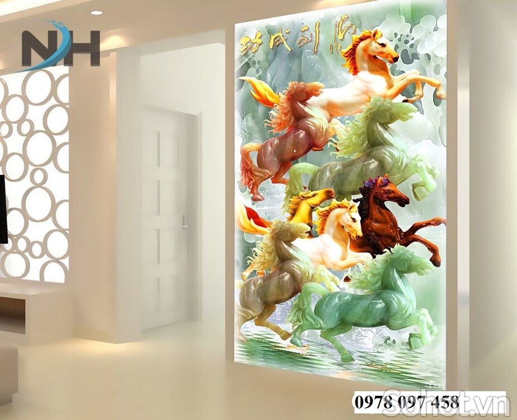 Tranh ngựa - tranh gạch 3D
