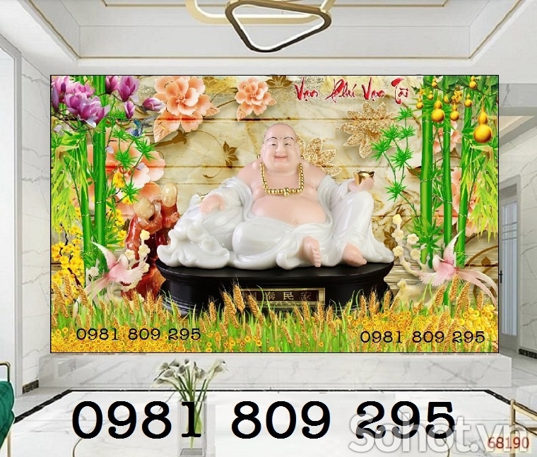 Mẫu tranh thàn tài đẹp - gạch tranh 3d Phật