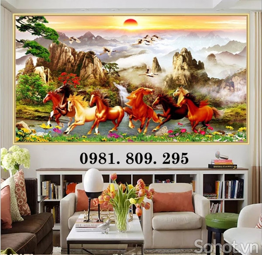 Tranh 3d ngựa , gạch tranh , tranh gạch