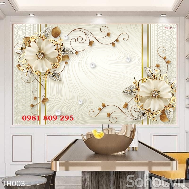 Tranh gạch cao cấp 3d hoa ốp tường HN992