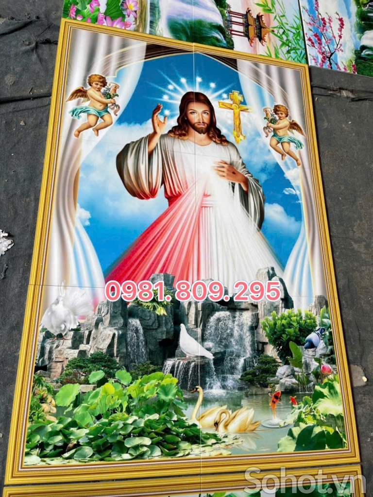Tranh gạch trang trí 3d công giáo chúa