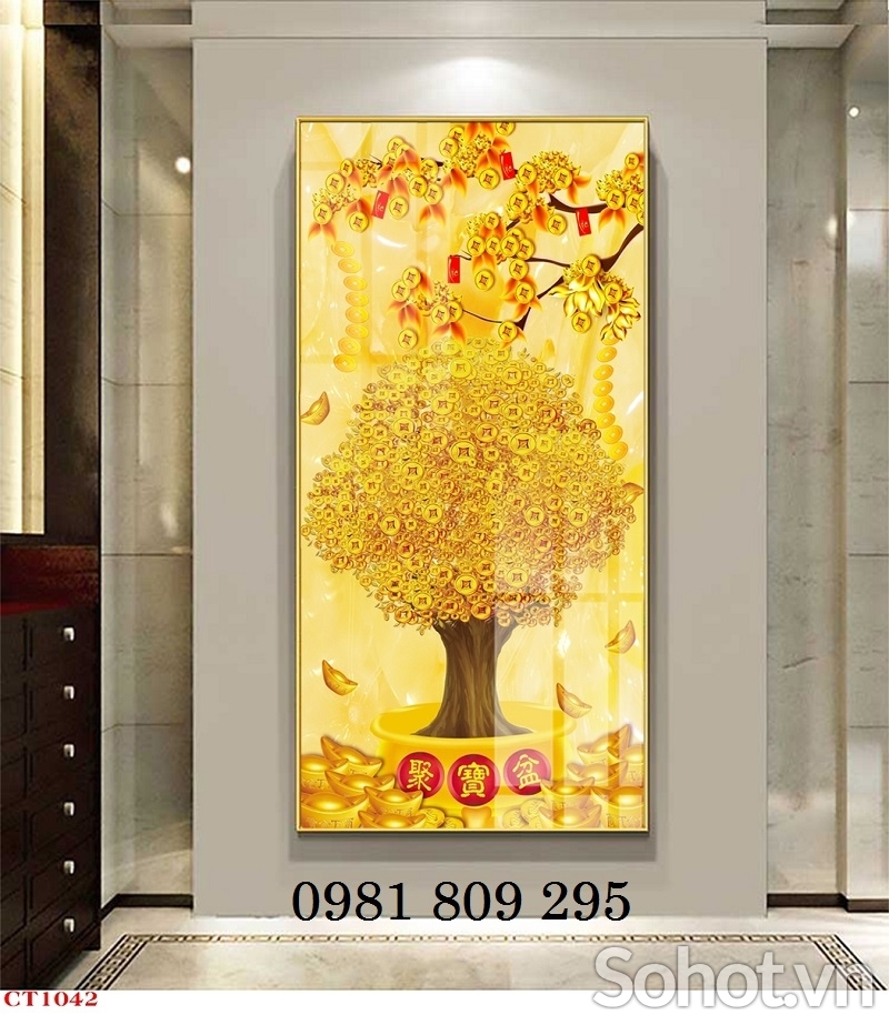 Tranh phong thủy - gạch tranh 3D kim tiền
