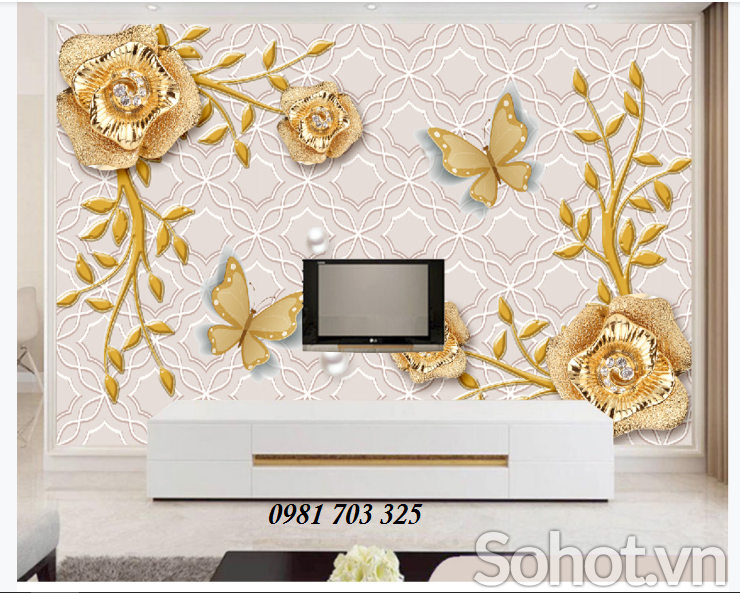 Tranh gạch 3D ốp tường trang trí phòng khách