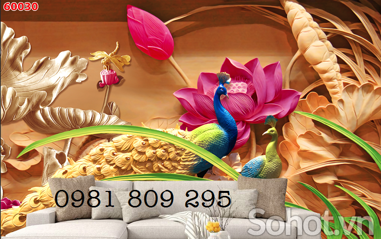 Tranh phong cảnh đồng quê - gạch 3d