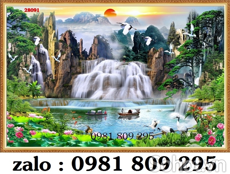 Mẫu tranh gạch ốp tường phòng khách 3d