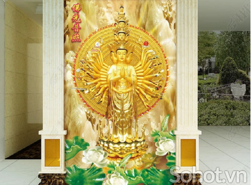 Tranh gạch 3d phật phòng thờ - D4322